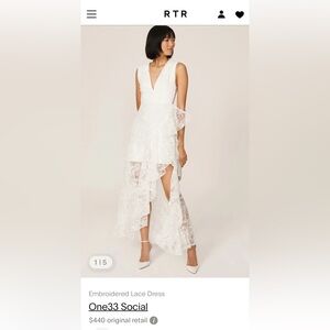 One33 Social White Embroidered High Low Dress